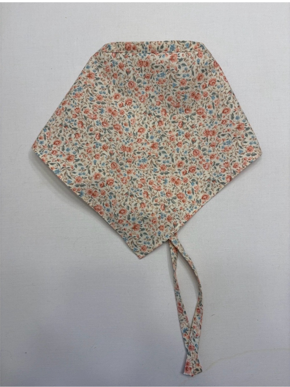 Floral Cotton Kerchief Headscarf - Beige Multi